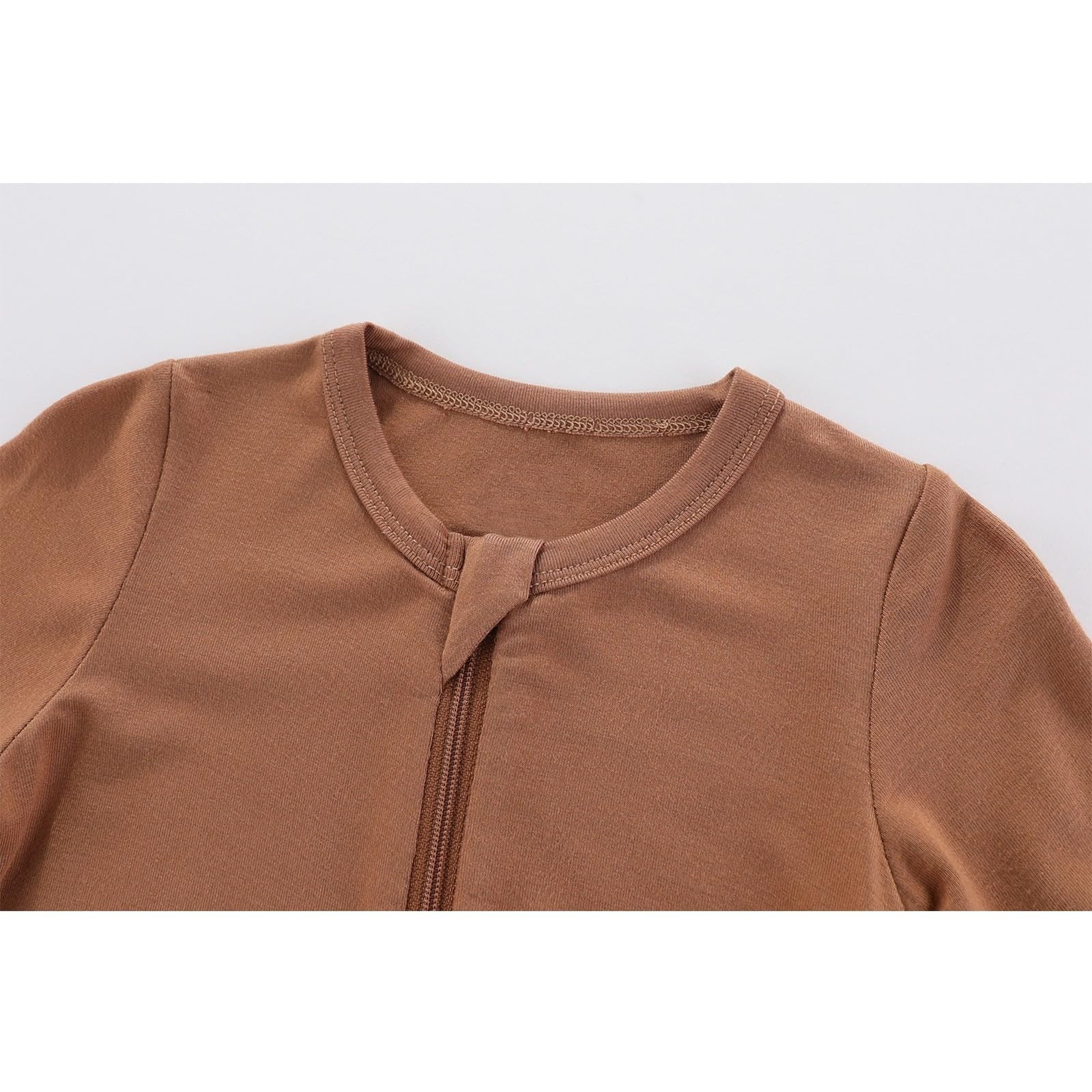 Unisex Rayon Made from Bamboo Zipper Baby Boy Girl Rompers 2 Pcak Long Sleeve…