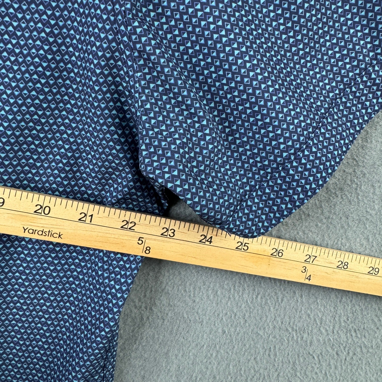 7 Diamonds Higher Love Mens Blue Geometric Diamond 4-Way Stretch Shirt Size L