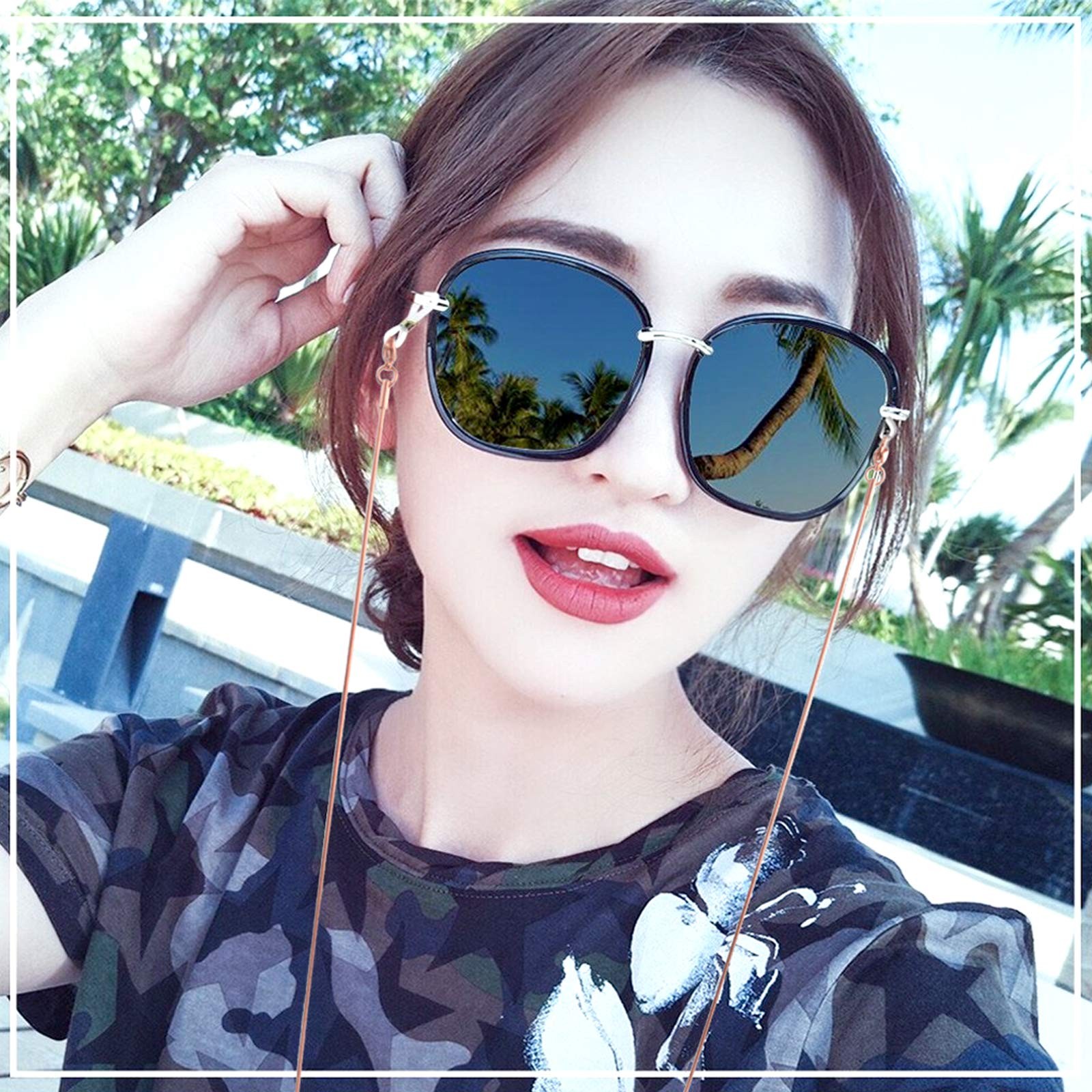 80cm Stainless Steel Eyeglasses Holder Chain for Reading Glasses Sunglasses
