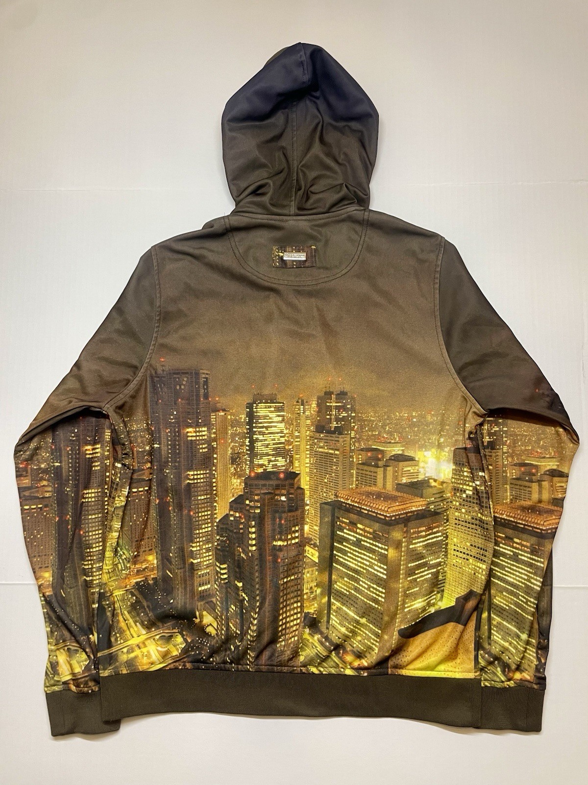 Vtg 2007 LRG Tokyo Skyline All Over Print Zip Hoodie Mens Medium Y2K Streetwear