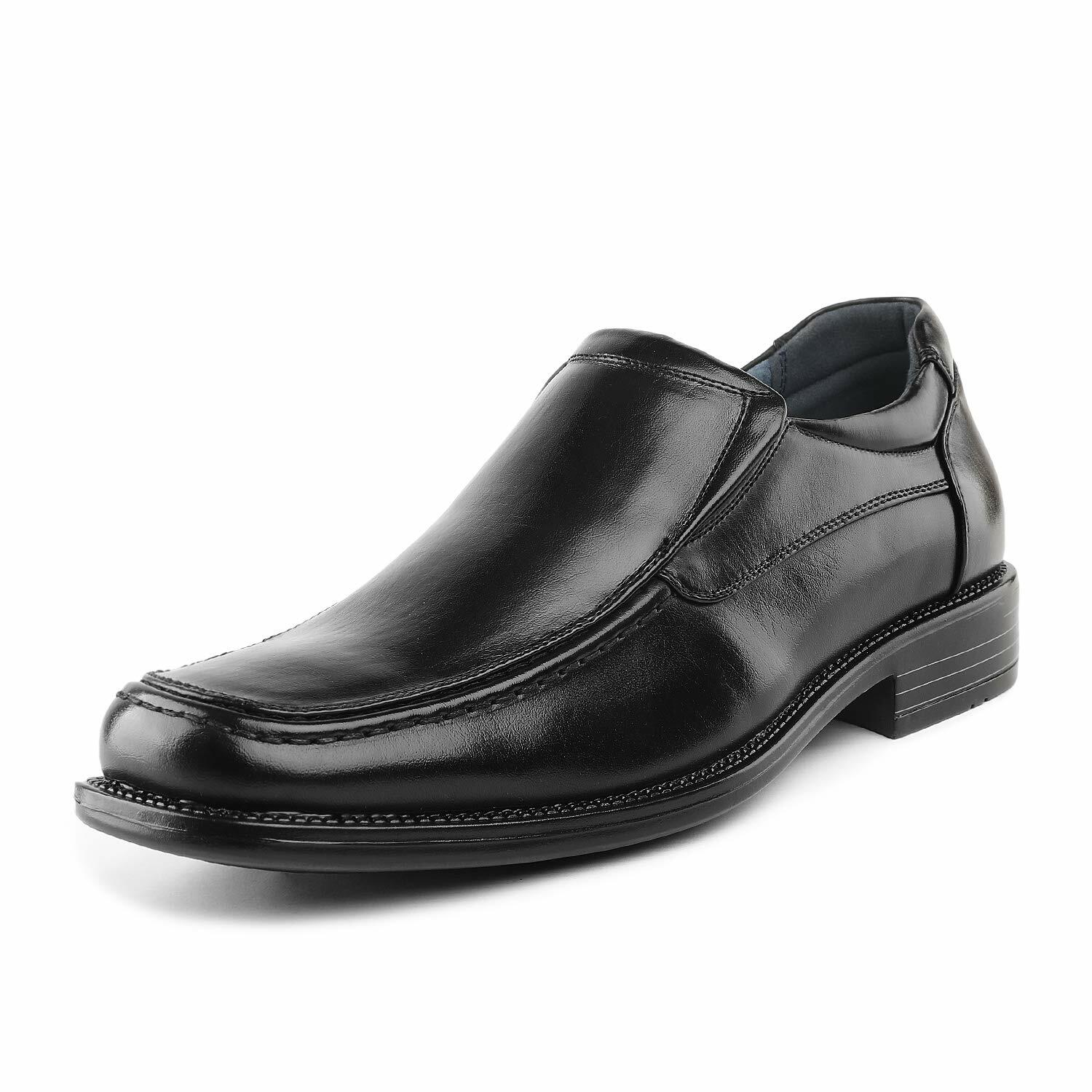 Bruno Marc Men’s Leather Lined Square Toe Formal Dress Loafers Slip On Shoes US