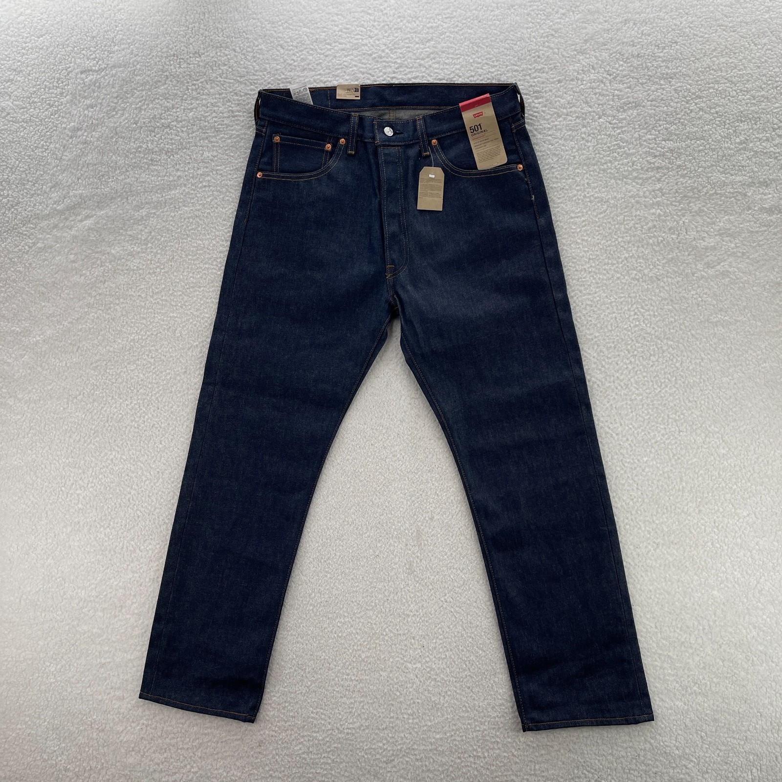 Levis Jeans Mens 30×32 Blue 501 Original Button Fly Shrink to Fit Dark Wash