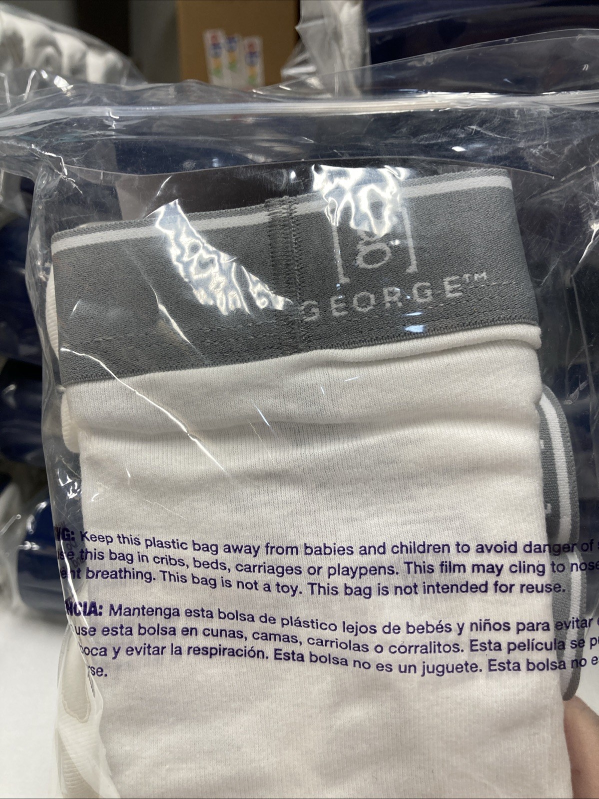 George Size M (32-34) 6 Pack men’s Full Rise Briefs White Cotton Tag-Free NEW