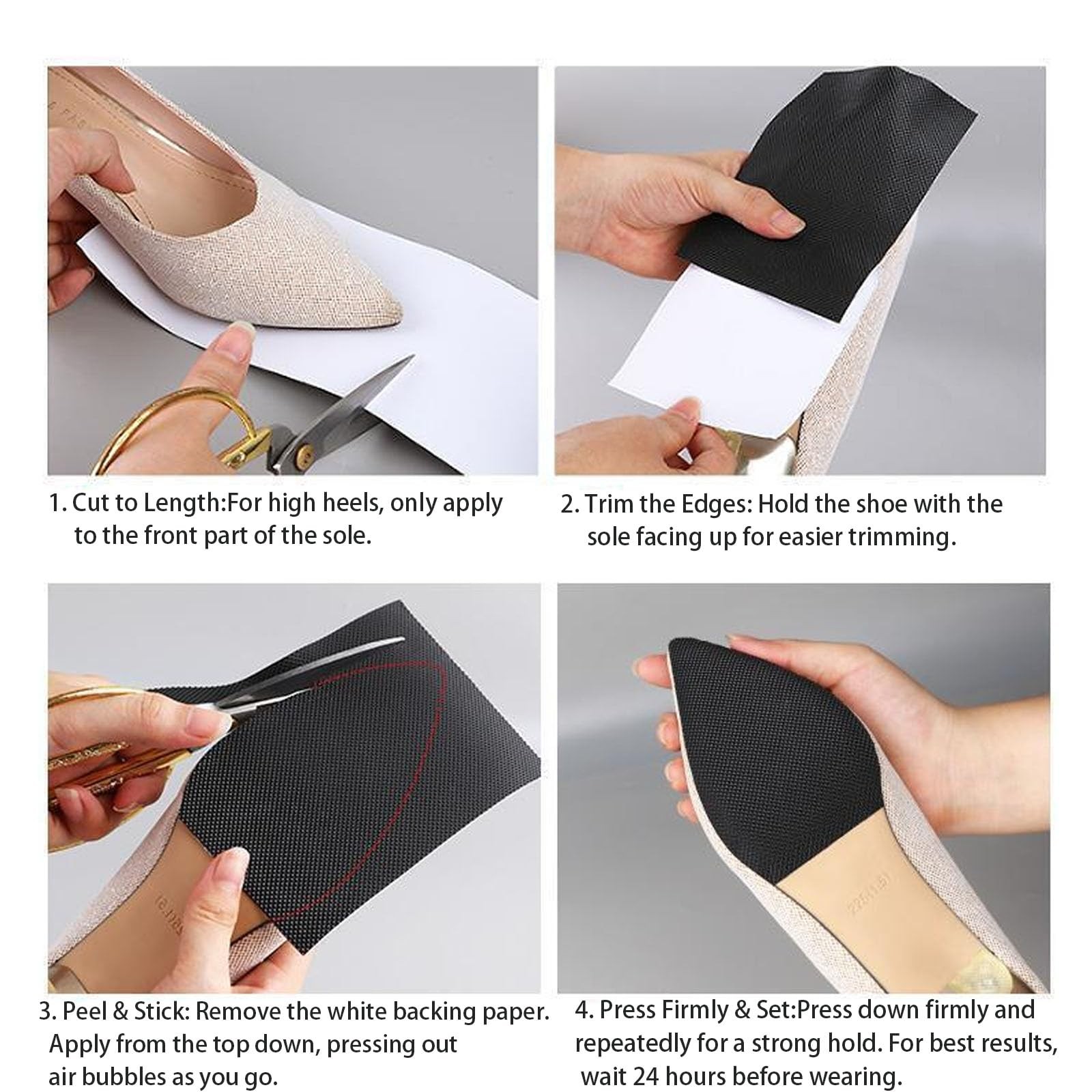 39 in Sole Protector for High Heel Shoes, Anti-Slip Shoe Bottom Protector, Se…