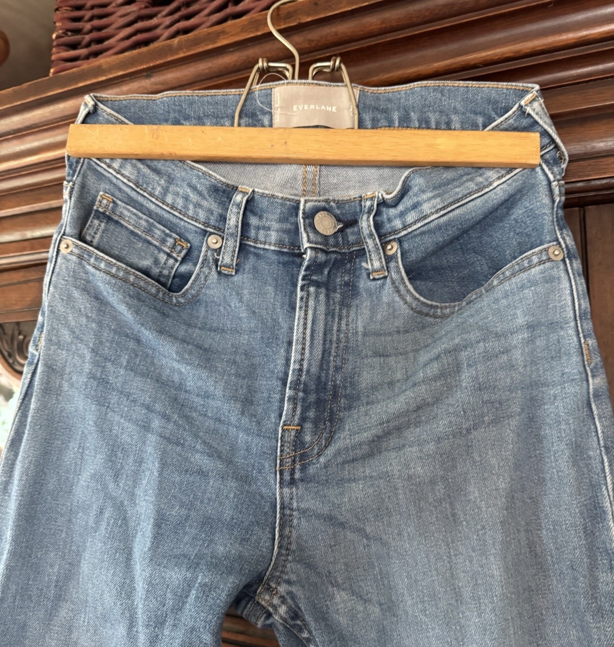 Everlane High Waisted (14 Inch) Jeans Length Inseam 26R Tapered Skinny Hi Waist