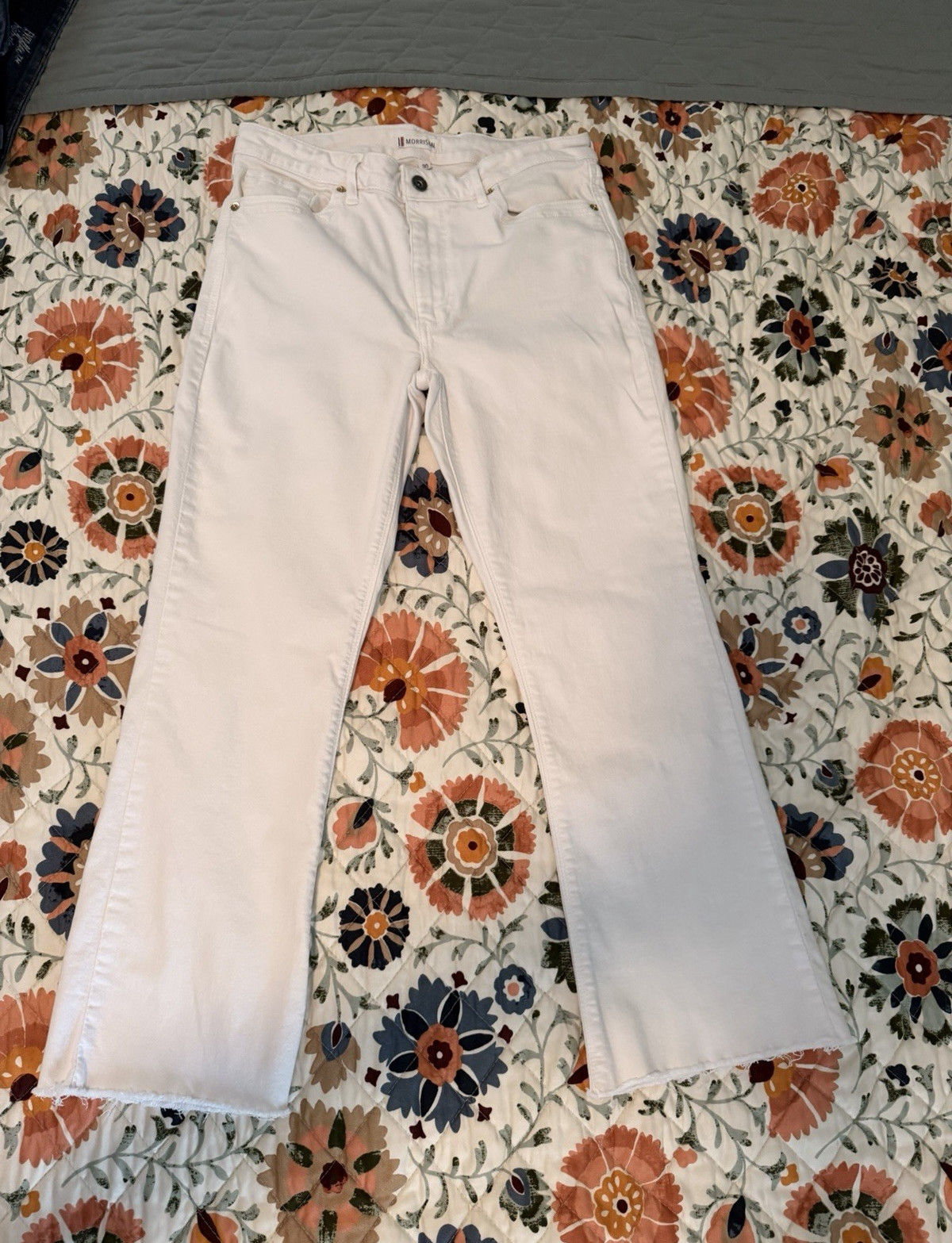 Morrison Women’s Straight Jeans White Light Wash Regular Fit Cotton 5-Pocket
