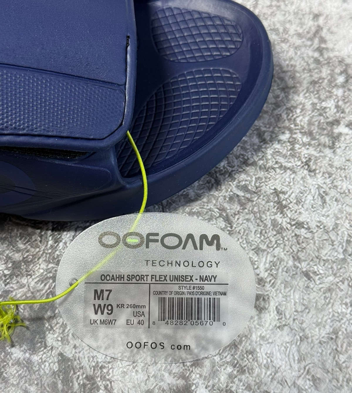 OOFOS OOahh Sport Flex Slide Navy size US M7 W9 EU40