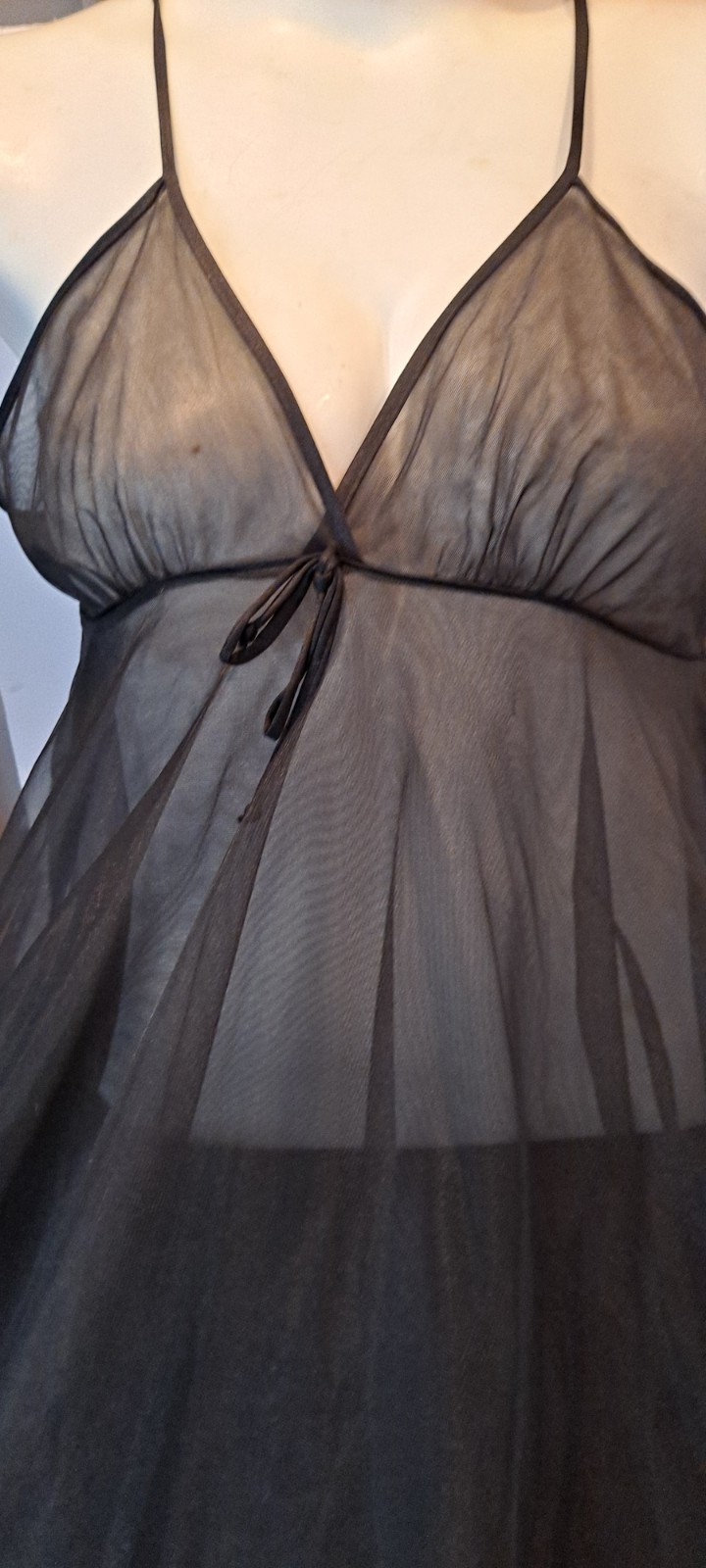 Vtg 90s Whimsy Goth Fairy Sexy Flowing Nylon Layered Spaghetti Strap Large USA