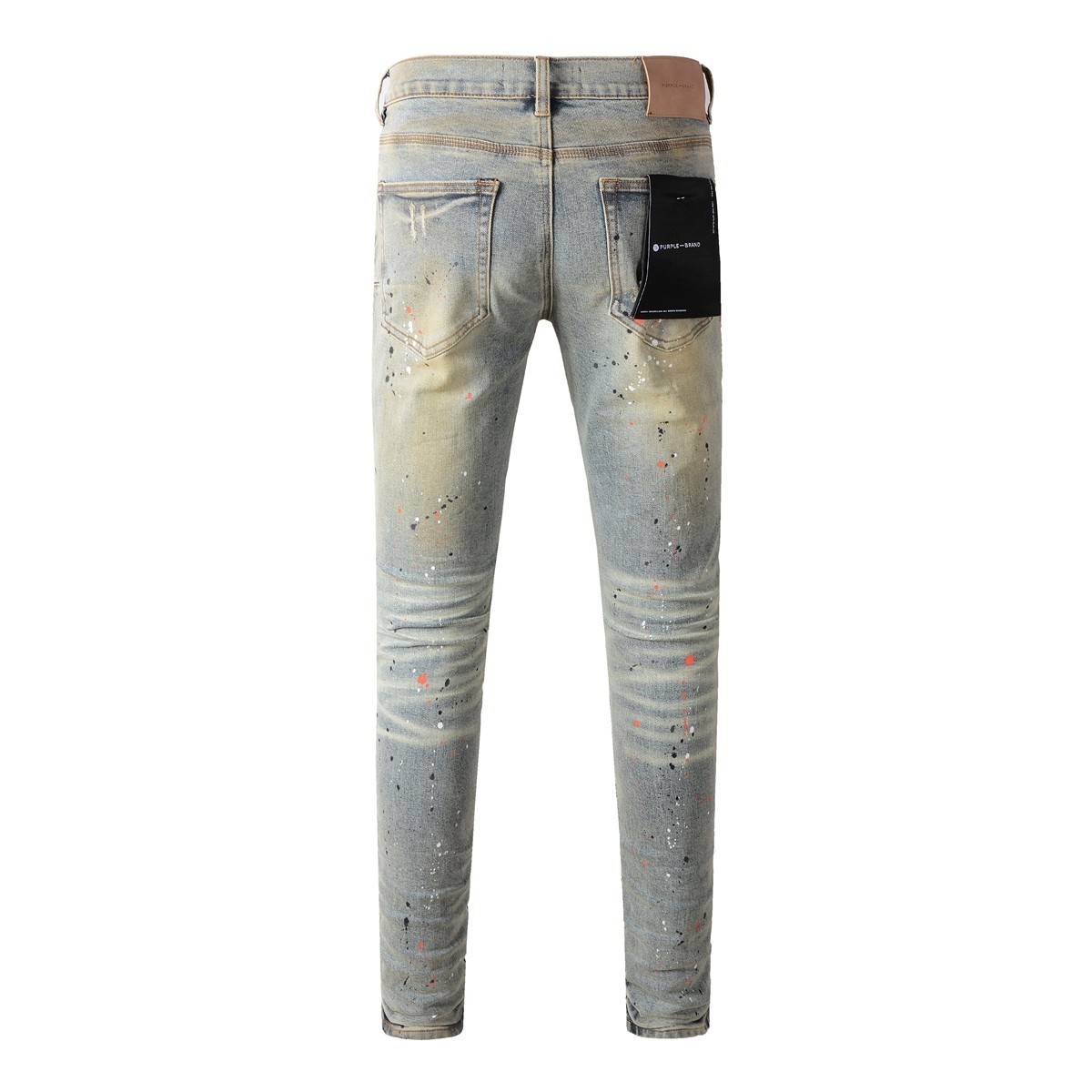 New Purple Brand Men Distressed Denim Pants Printing Slim Fit Jeans .