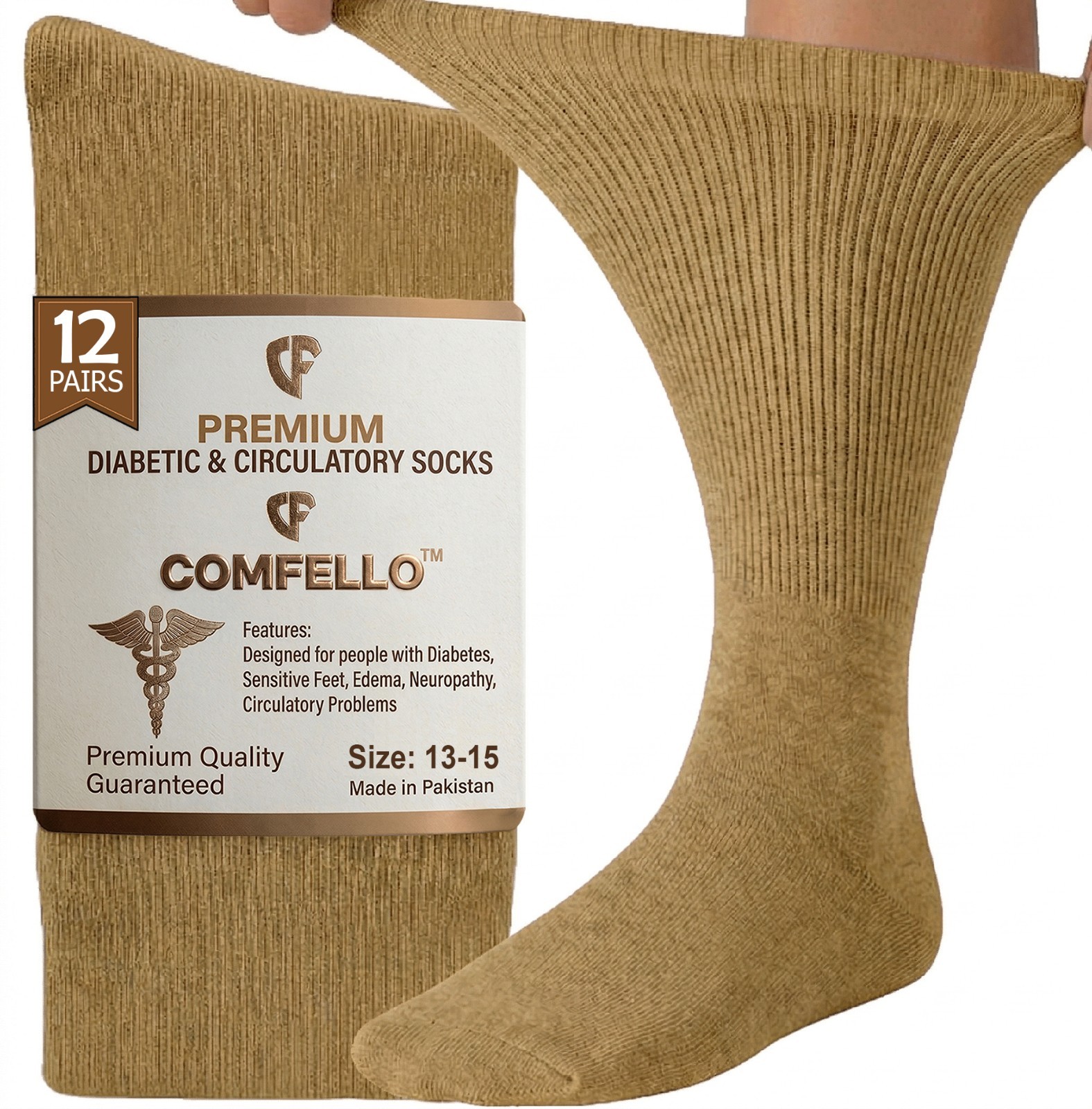 Diabetic Crew Socks Men Women Circulatory Health 3 6 12 Pairs 9-11 10-13 13-15
