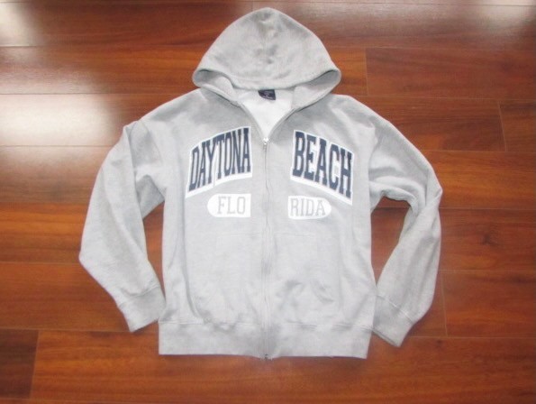 U.S. APPAREL ~ Size Medium ~ FULL ZIP ‘DAYTONA BEACH” FL Sweatshirt Hoodie c41