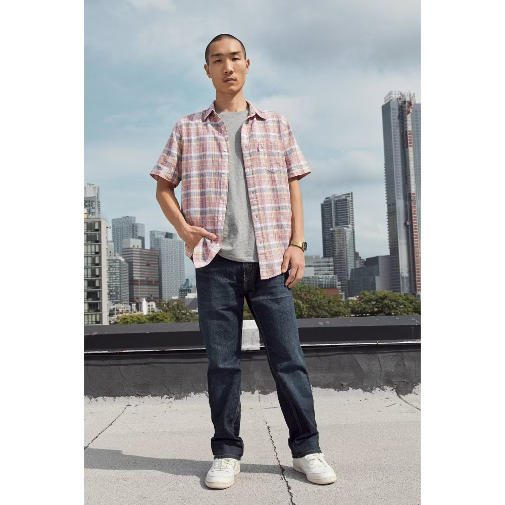 Levi Men 505 Regular Fit Straight Jeans – Dark Wash 30×30