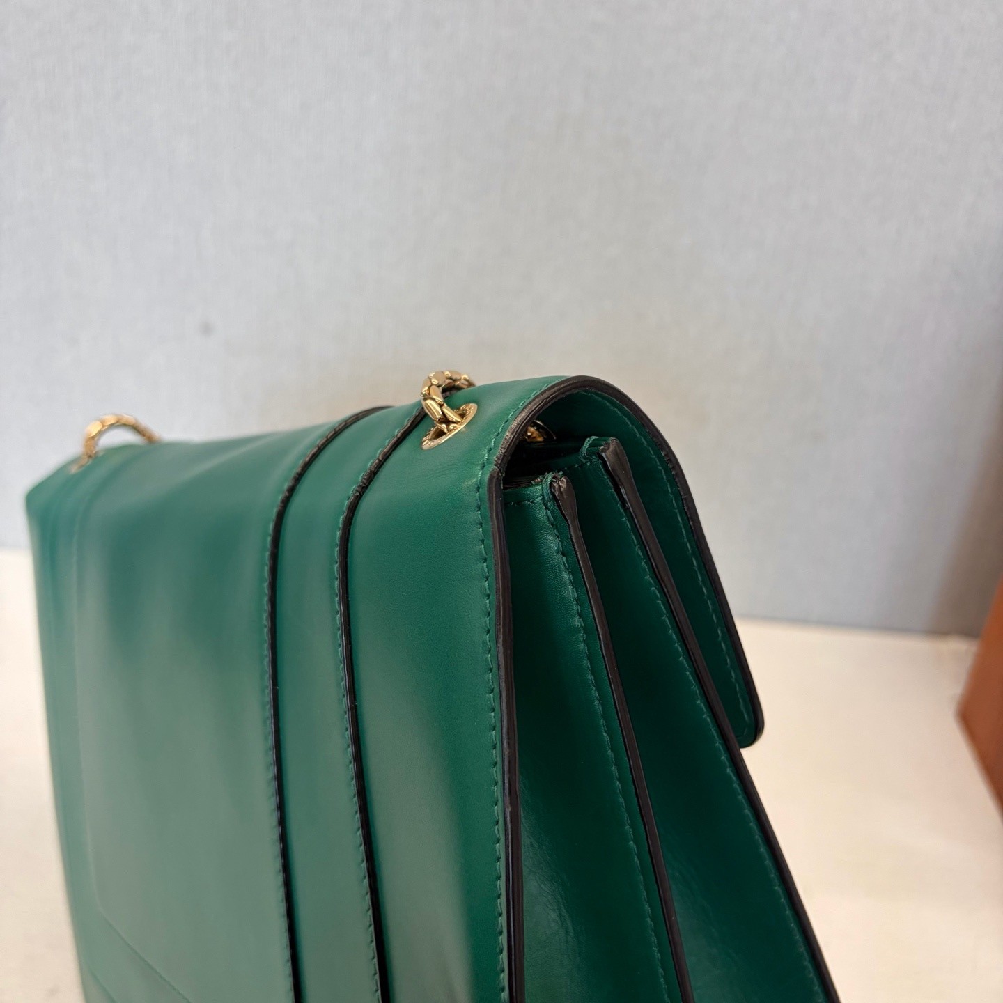 Bvlgari Pre-Owned Authentic Shoulder Bag Emerald 30*11*22cm