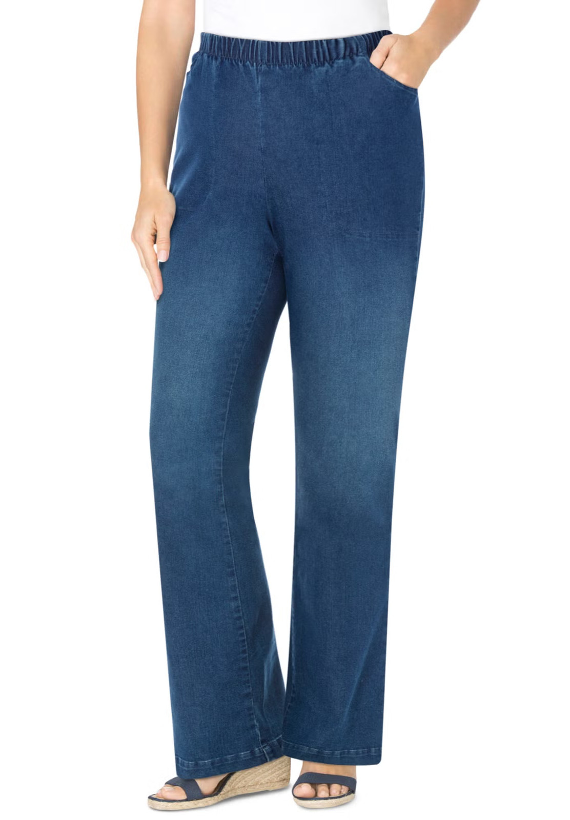 Woman Within Women’s Plus Size Bootcut Fineline Denim Jean