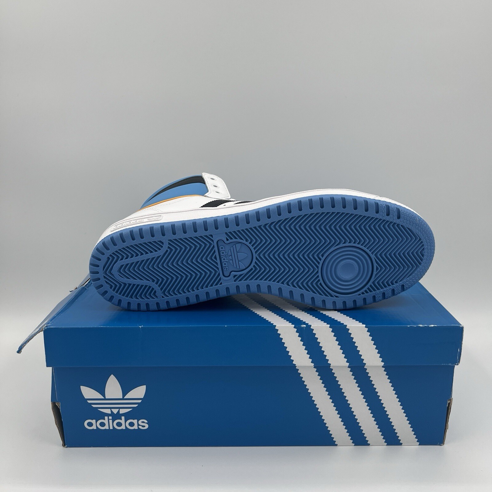 Adidas Originals Top Ten Hi FZ5887 White Blue Gold Mens US11 UK 10.5 Damaged Box