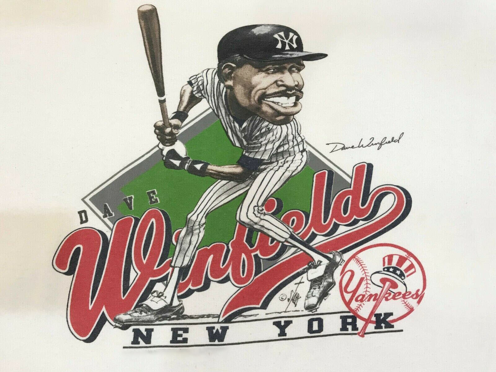 Dave Winfield NY Yankees Caricature Men T-shirt White Tee All Sizes JJ4418