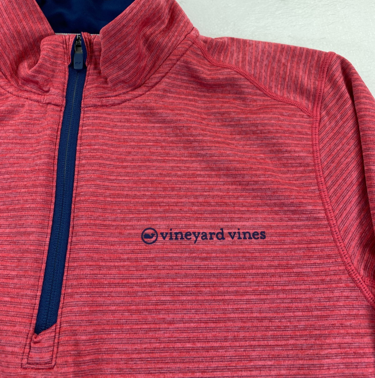 Vineyard Vines Performance Men’s Sankaty 1/4 Zip Red Stripe Golf Pullover XL