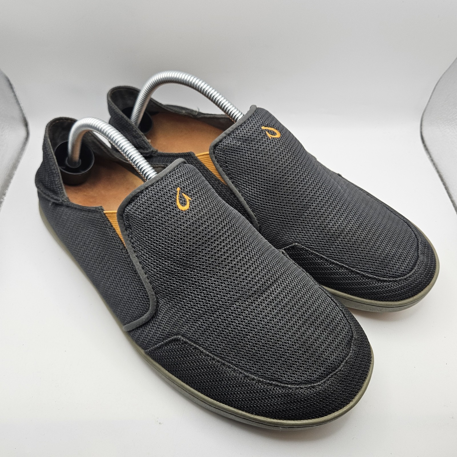 Olukai Mens Grey Nohea Mesh Slip On Loafers Comfort Hawaii Vacation Sz 10.5