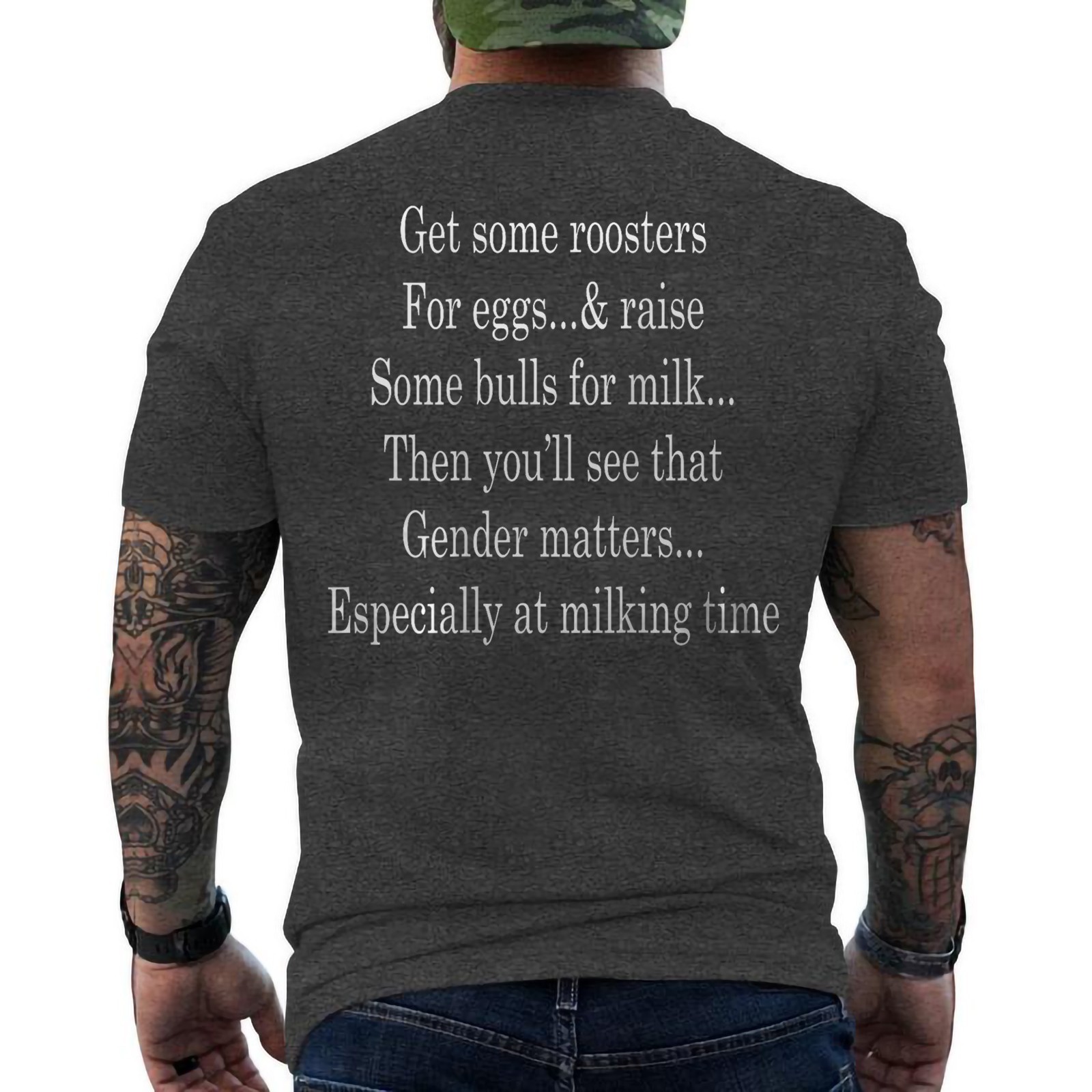 Get Some Roosters For Eggs And Raise Some Bulls ON BACK T-Shirt