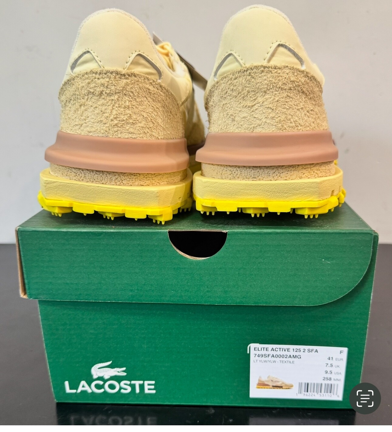 Lacoste ELITE ACTIVE 2025 Women’s Sneakers Light Yellow/Yellow. US Sizes 5 to 10