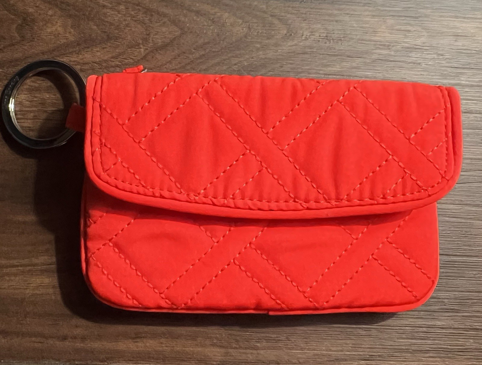 Vera Bradley Red Geometric Wristlet Wallet Zip ID Window Credit Card Folding