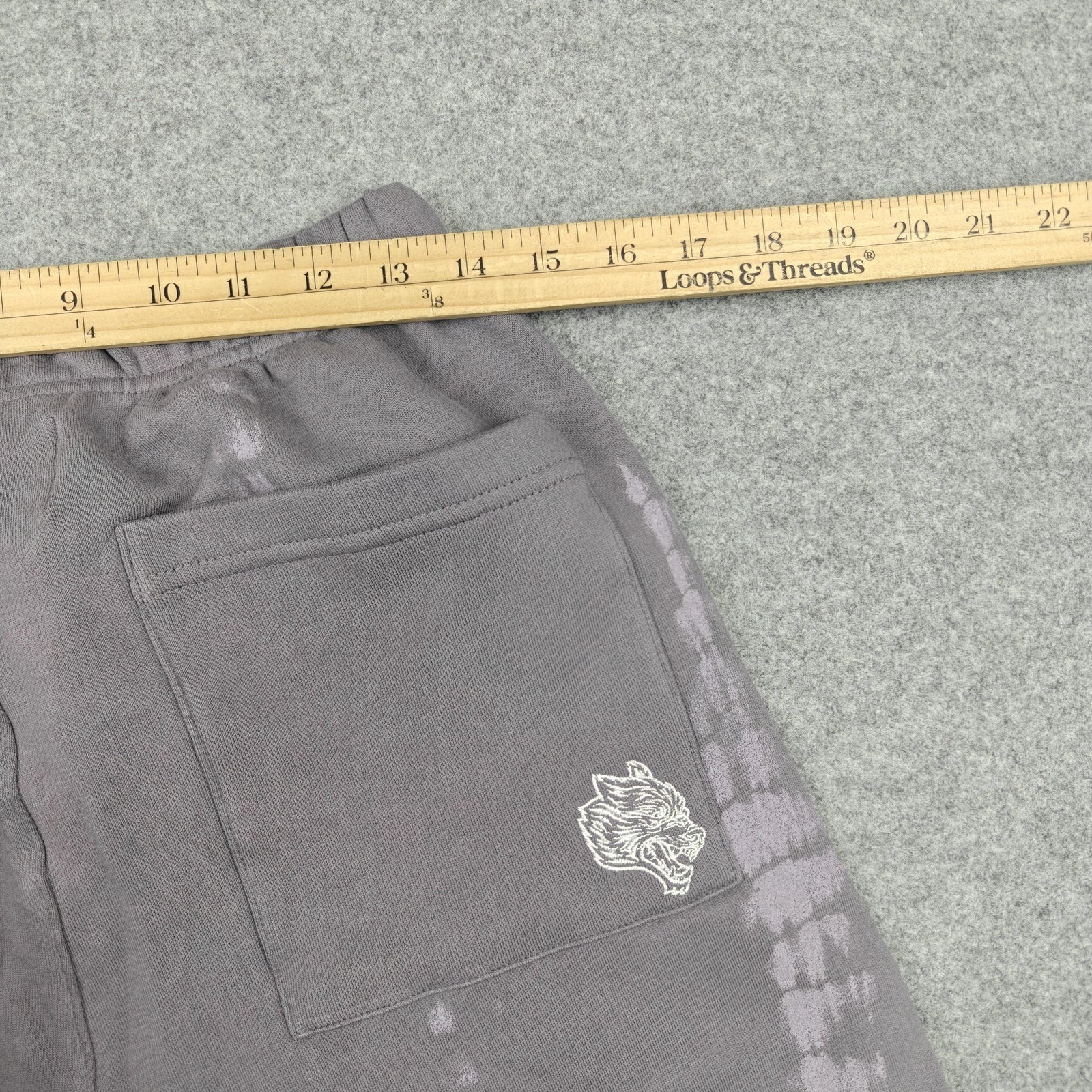Darc Sport Sweat Shorts Mens Medium Gray Fleece Tie Dye Wolves Nirvana Serpent