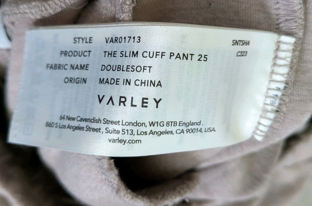 Varley Slim Cuff Pant Jogger 25″ Doublesoft Rose Marl Sz XS