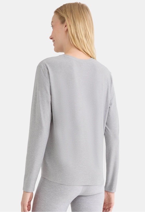 Athletic Works Womens ButterCore Soft Tee Long Sleeves Grey Heather S (4-6) NEW