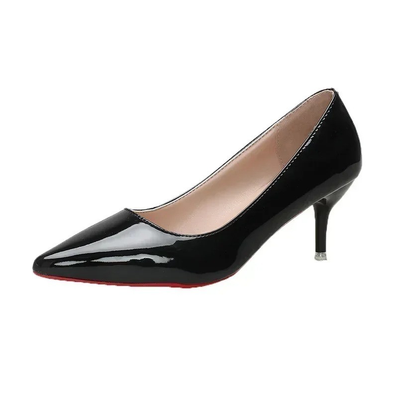 Women Pointed Toe Patent Leather High Heels Stiletto Party Dress Pumps Black