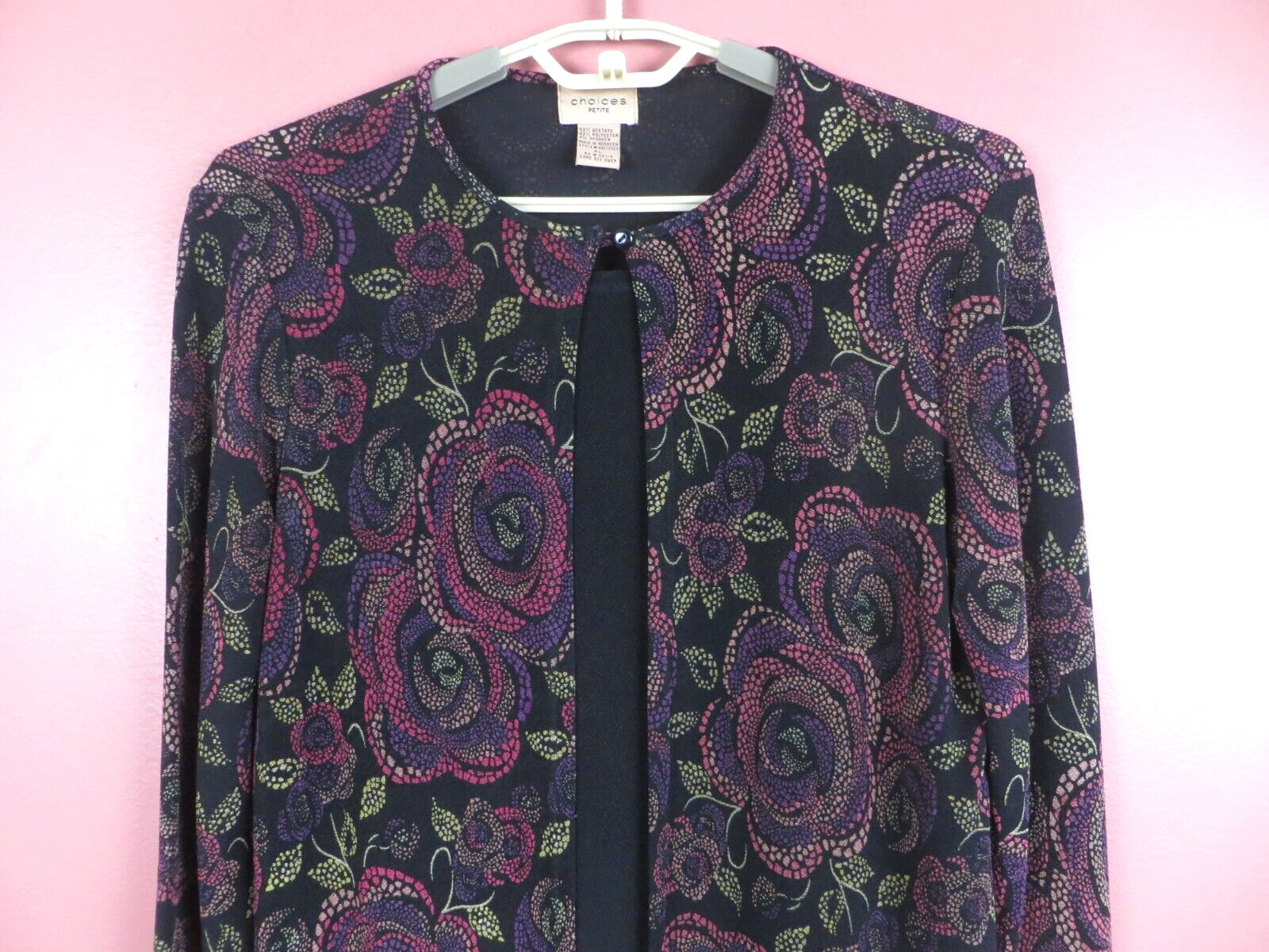 CHOICES Women Acetate Polyester Twinset Blouse W/ Tank Multicolor Floral PL