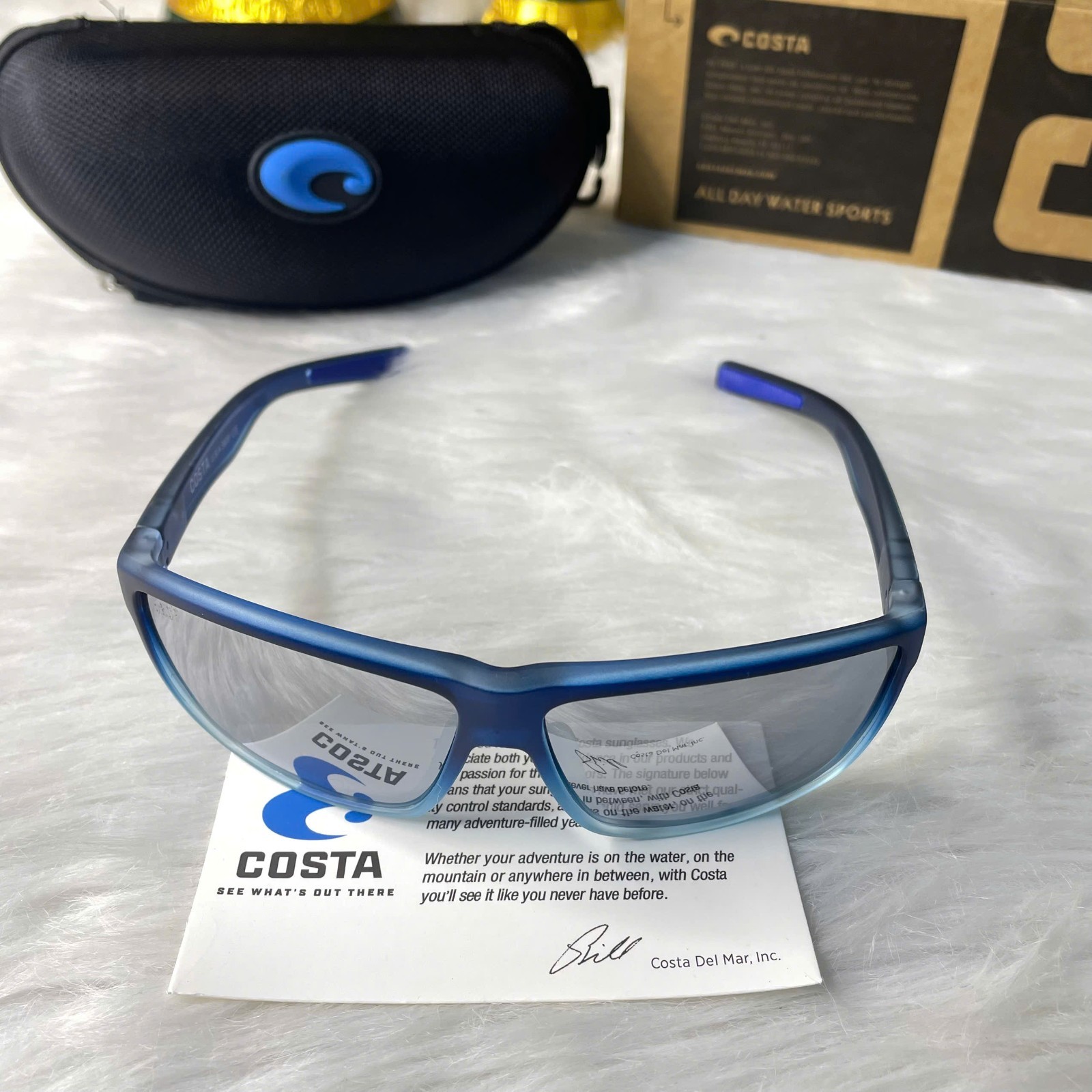 NEW Costa Del Mar Rincon Sunglasses Blue Fade Silver Mirror 580P Polarized Trend