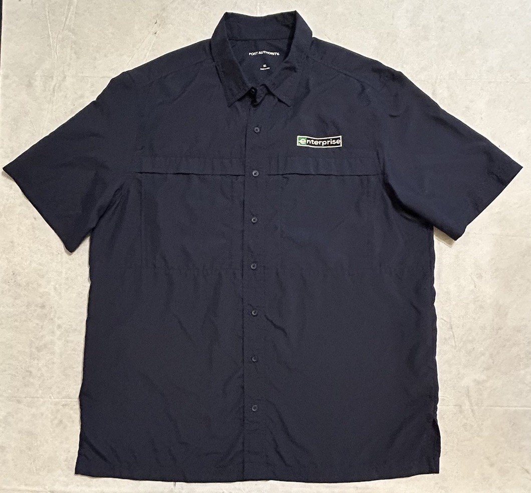 Enterprise Rent-A-Car Button Down Vented Shirt Men’s XL Blue Employee Uniform