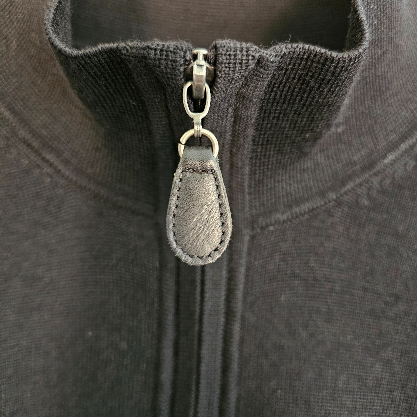 Fairway & Greene 100% Wool Quarter‑Zip Sweater Black Lined Vintage Hong Kong