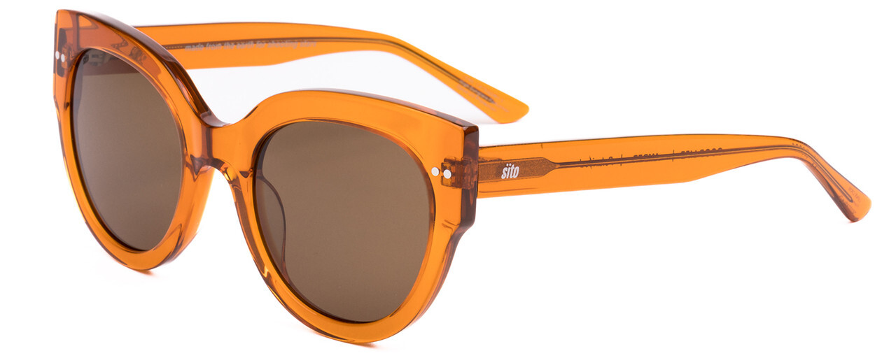 SITO SHADES GOOD LIFE Women Polarized Sunglasses Amber Orange Crystal/Brown 54mm