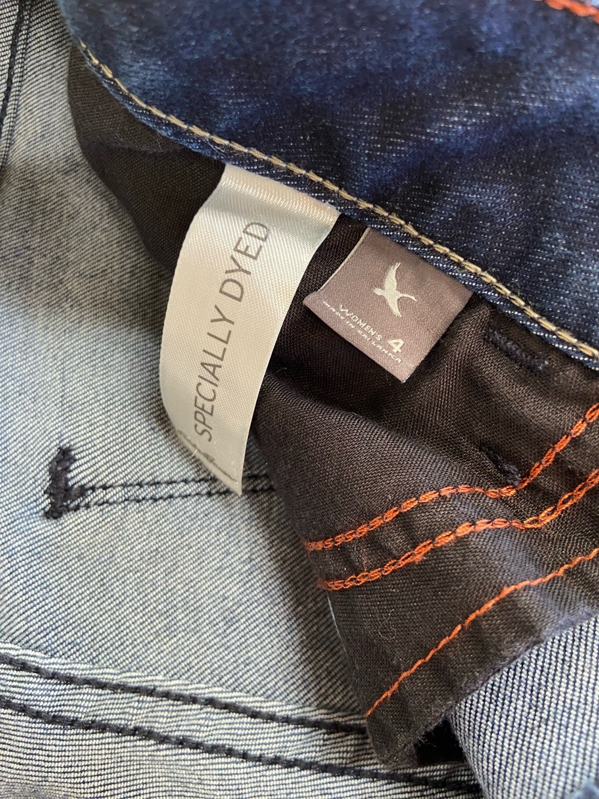 Eddie Bauer Mid Rise Slightly Curvy Skinny Ankle Stretch Jeans Dark Wash Size 2