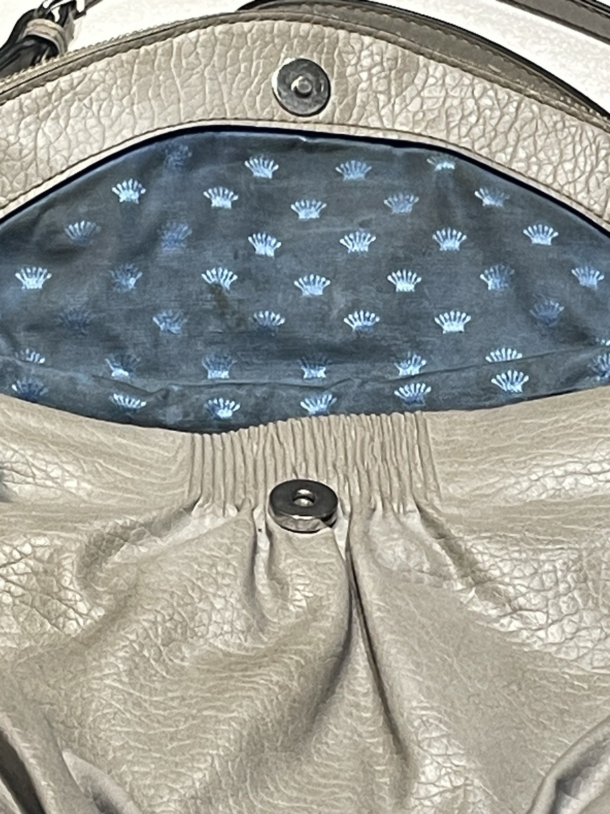 JUICY COUTURE GRETA FLAP CROSSBODY GRAY LEATHER