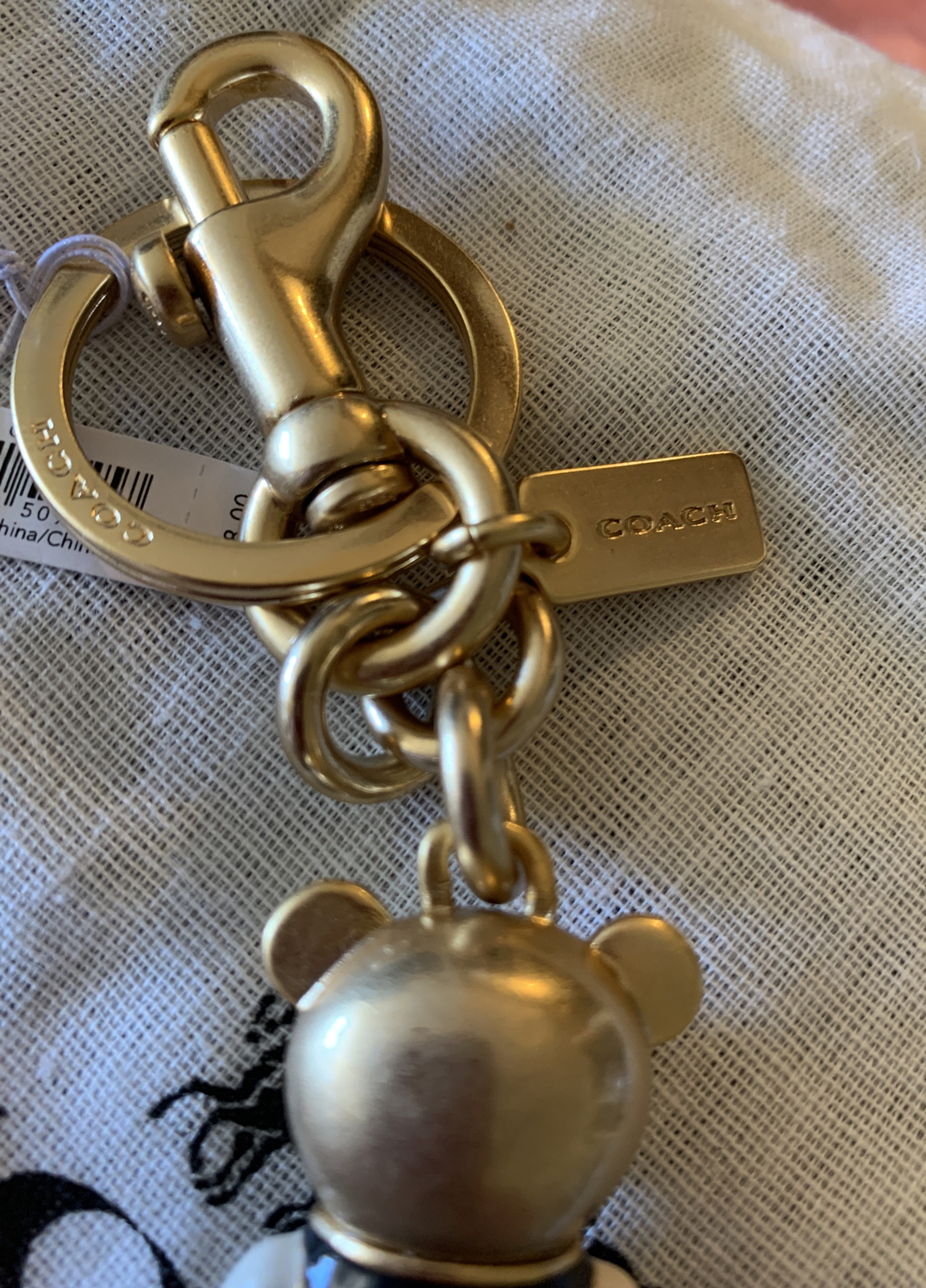 NEW COACH X STAR WARS HAN SOLO BEAR SOLID METAL GOLD TONE/MULTI KEY/FOB CHAIN