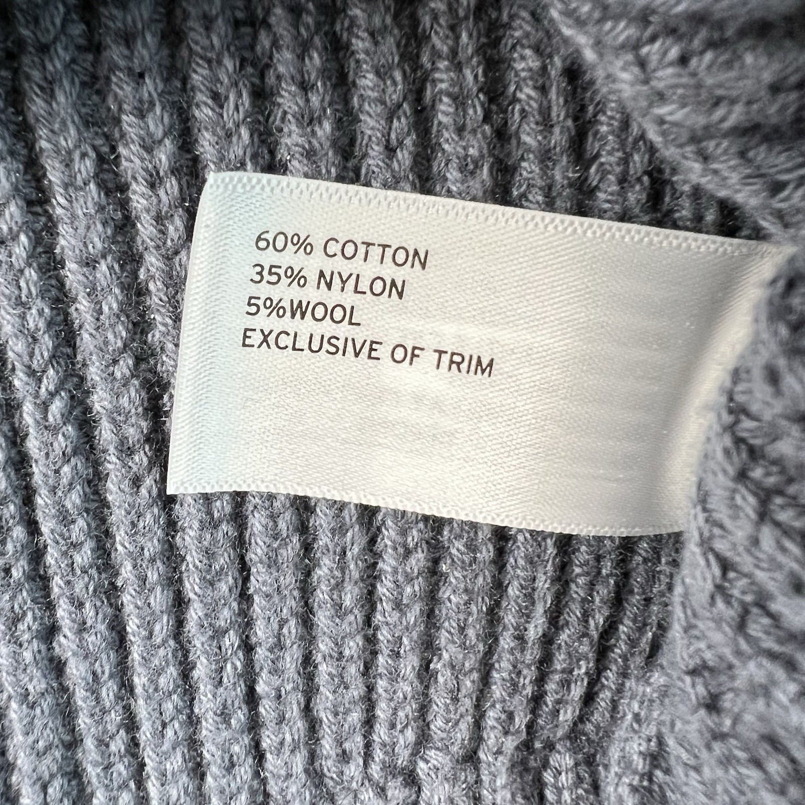 Duluth Trading Sweater Mens M Blue High Neck Infantry Wool Blend Shawl Collar