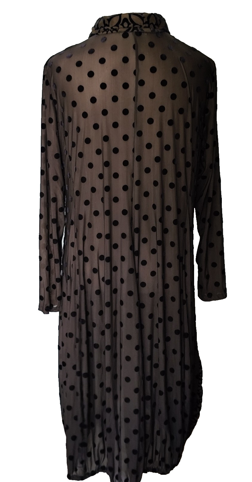 Alembika Draped Cocoon Dress Mix Fabric/Pattern Long Sleeve Bubble Hem Womens XL