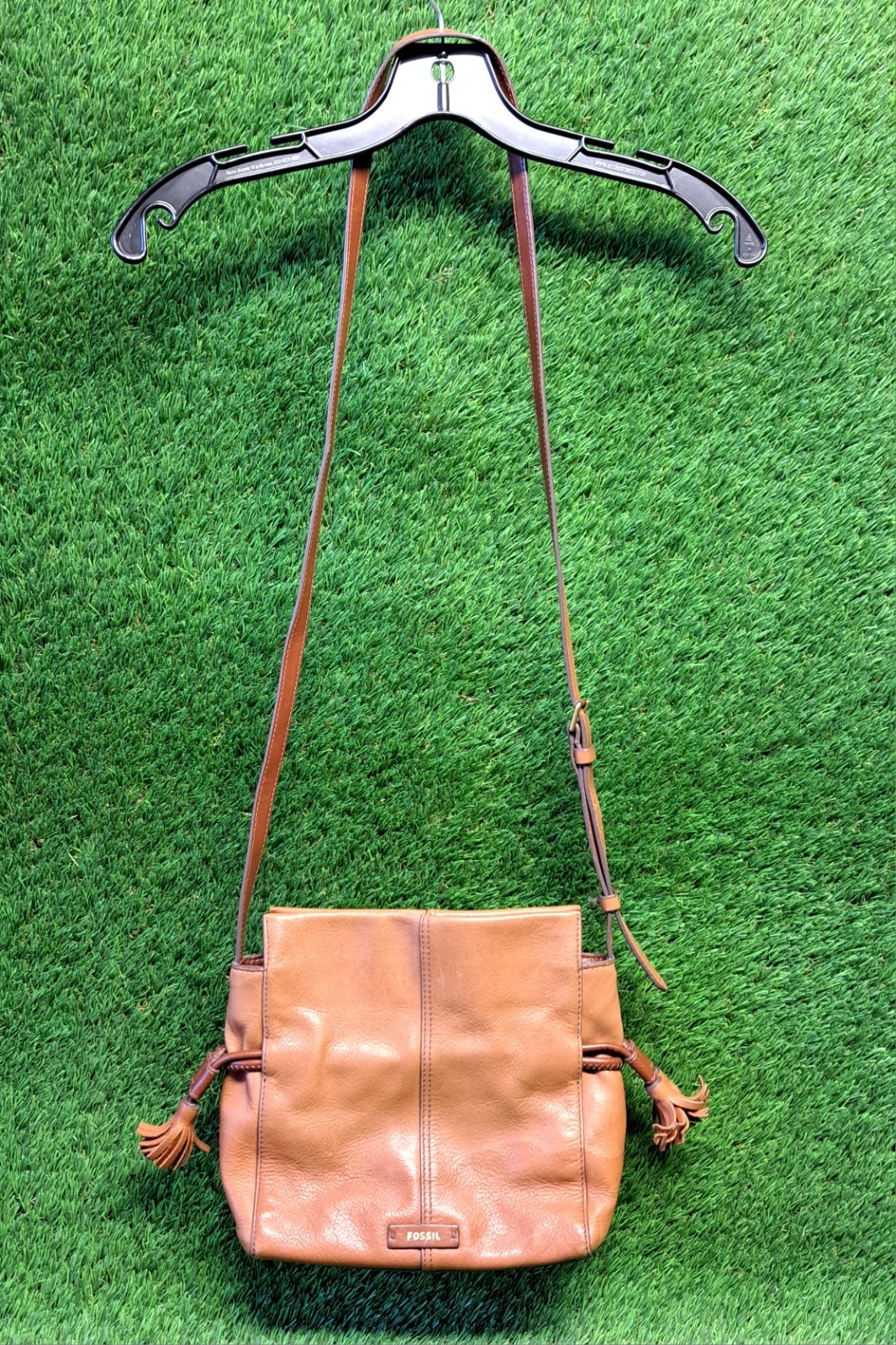 Fossil Rayna Drawstring Crossbody Brown Leather SHB2824210 Preowned