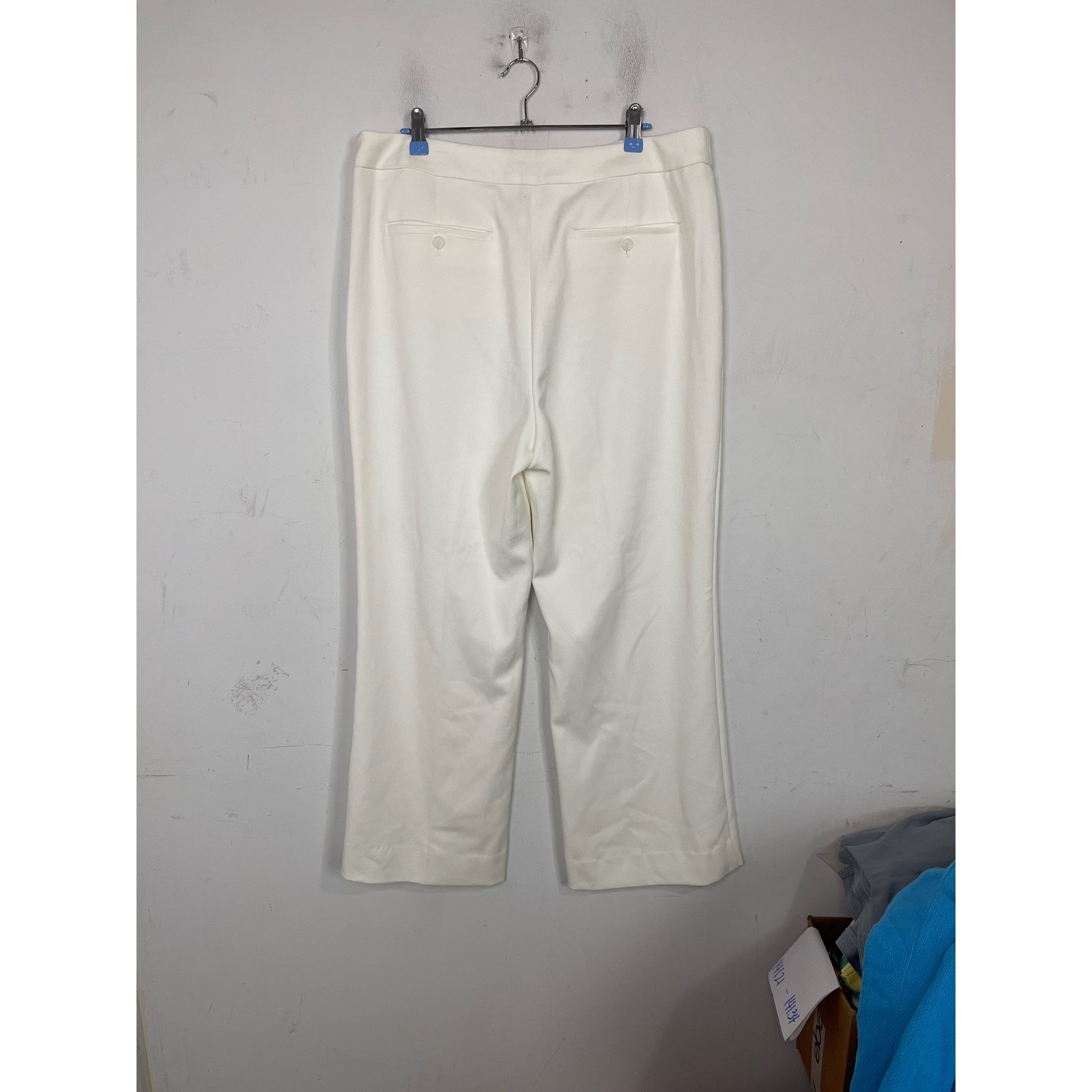 Ann Taylor Factory White Sailor Pants Wide Leg Side Zip Textured Size 14 NEW