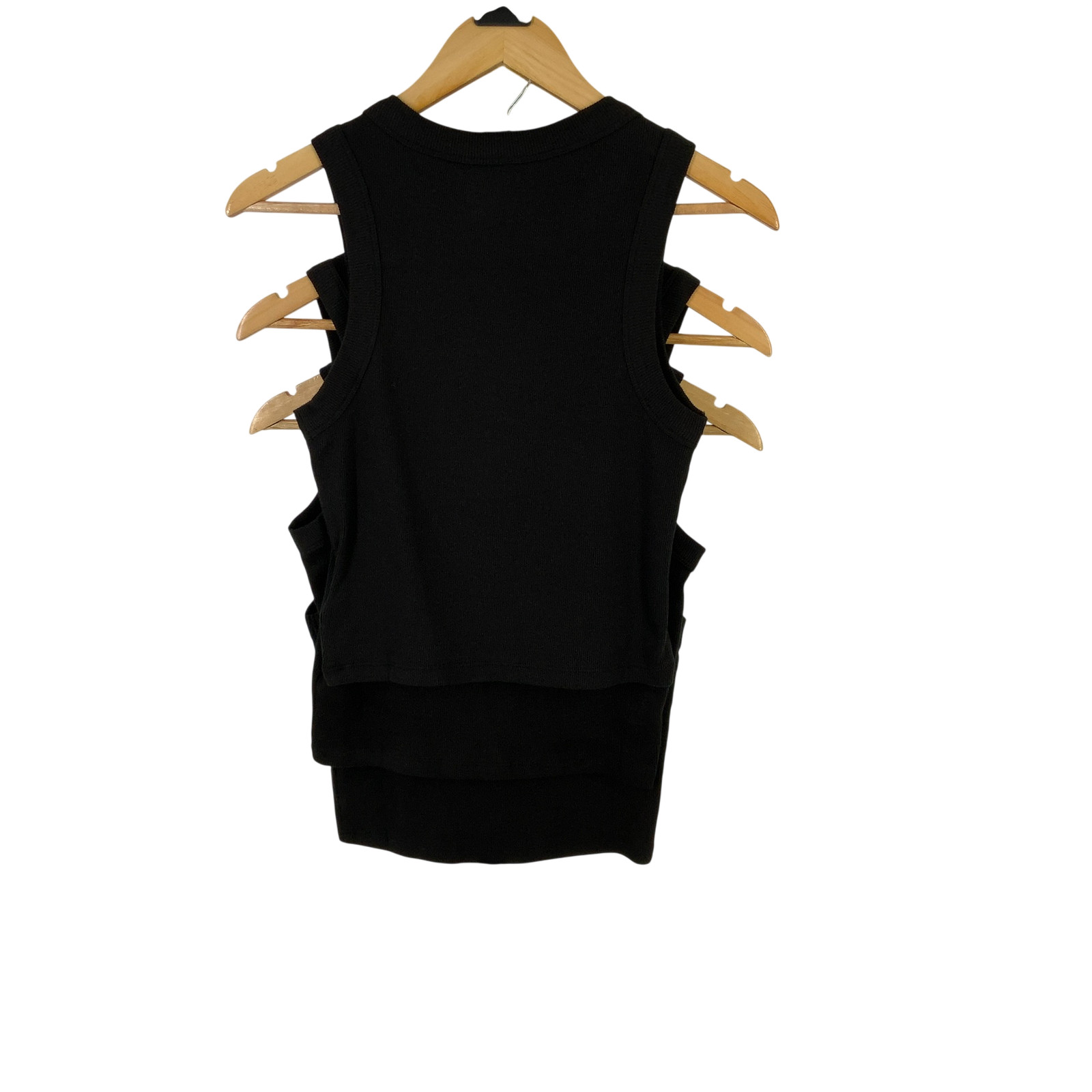 Quince Women Organic Cotton Micro-rib Cropped Cutaway Tank (3-pack) Black M