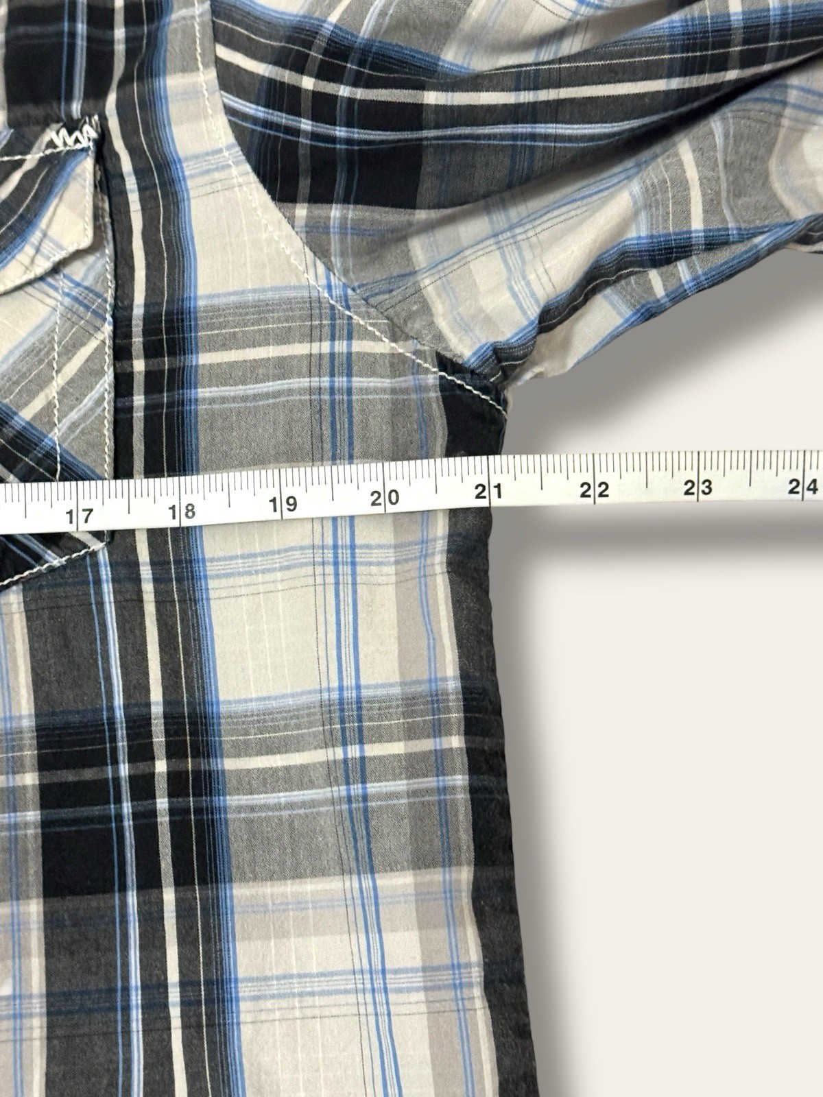 Supply Company USA Mens Gray Plaid Western Pearl Snap Collar Shirt M Cowboy
