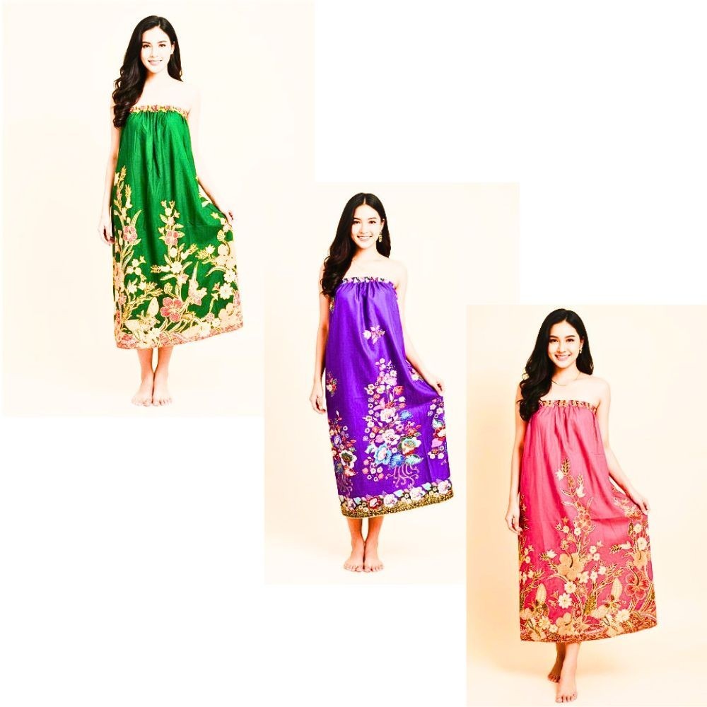 Thai Batik Sarong Long Skirt Shower Lady’s Wear Shower 2 Pcs./Set Stitched Women