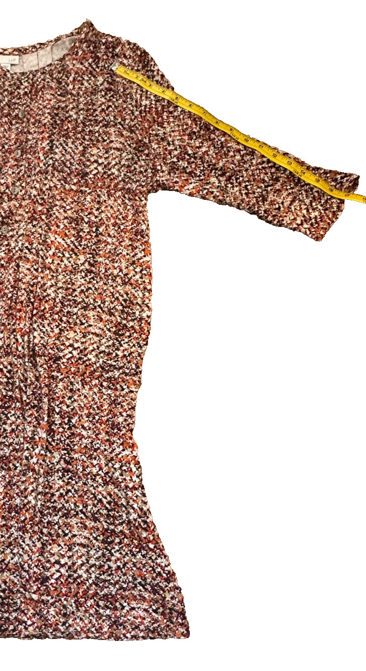 NEW! JJill All Occasions Brown/Orange Dress Petite Size 14 w/ 3/4″ Sleeve