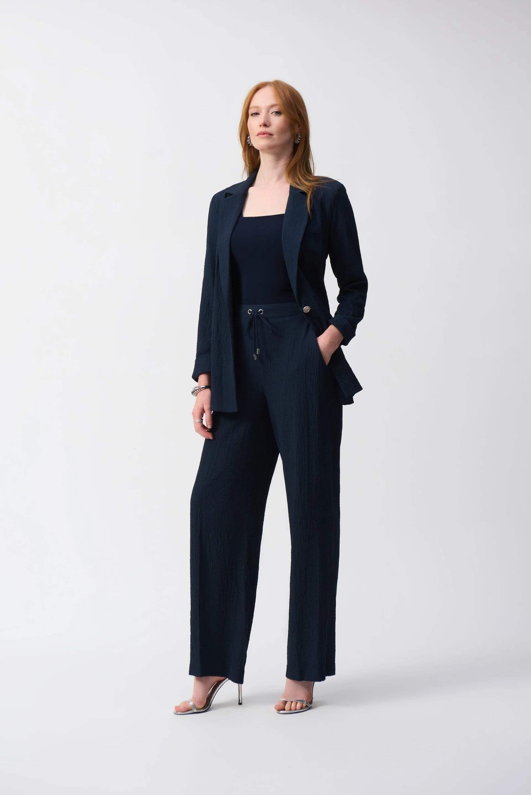 Joseph Ribkoff Midnight Blue Pull On Wide Leg Pants 251293