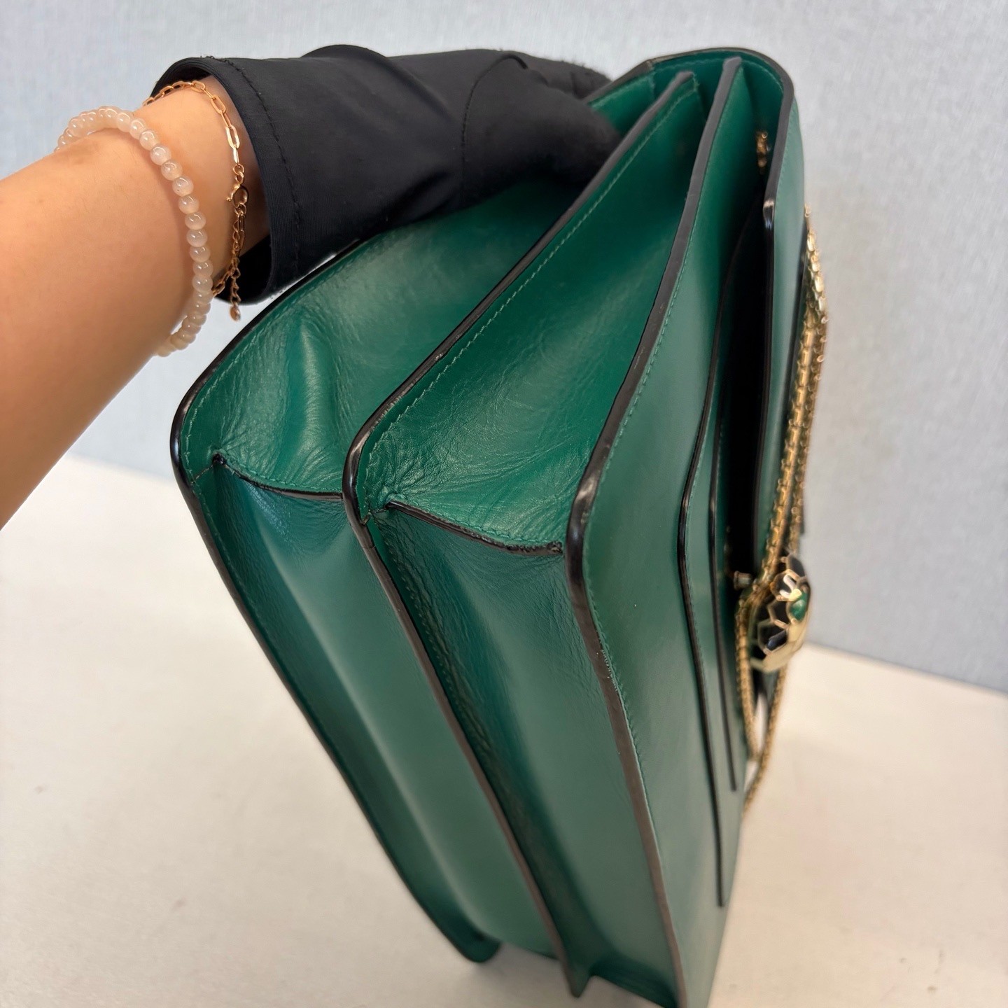 Bvlgari Pre-Owned Authentic Shoulder Bag Emerald 30*11*22cm