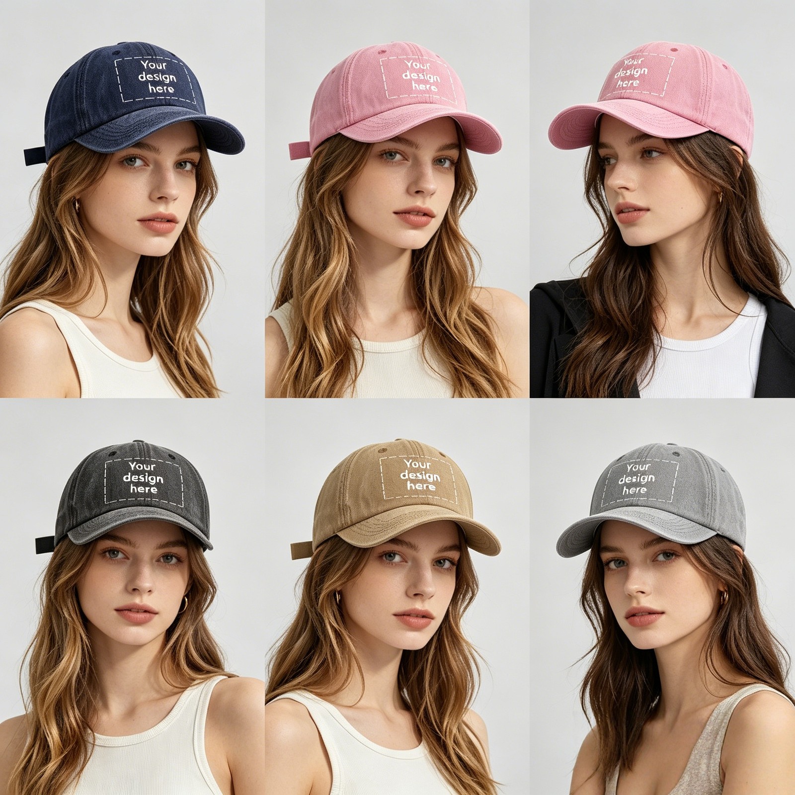 Unisex Outdoor Lovers Personal Name Custom Washed Denim Baseball Cap