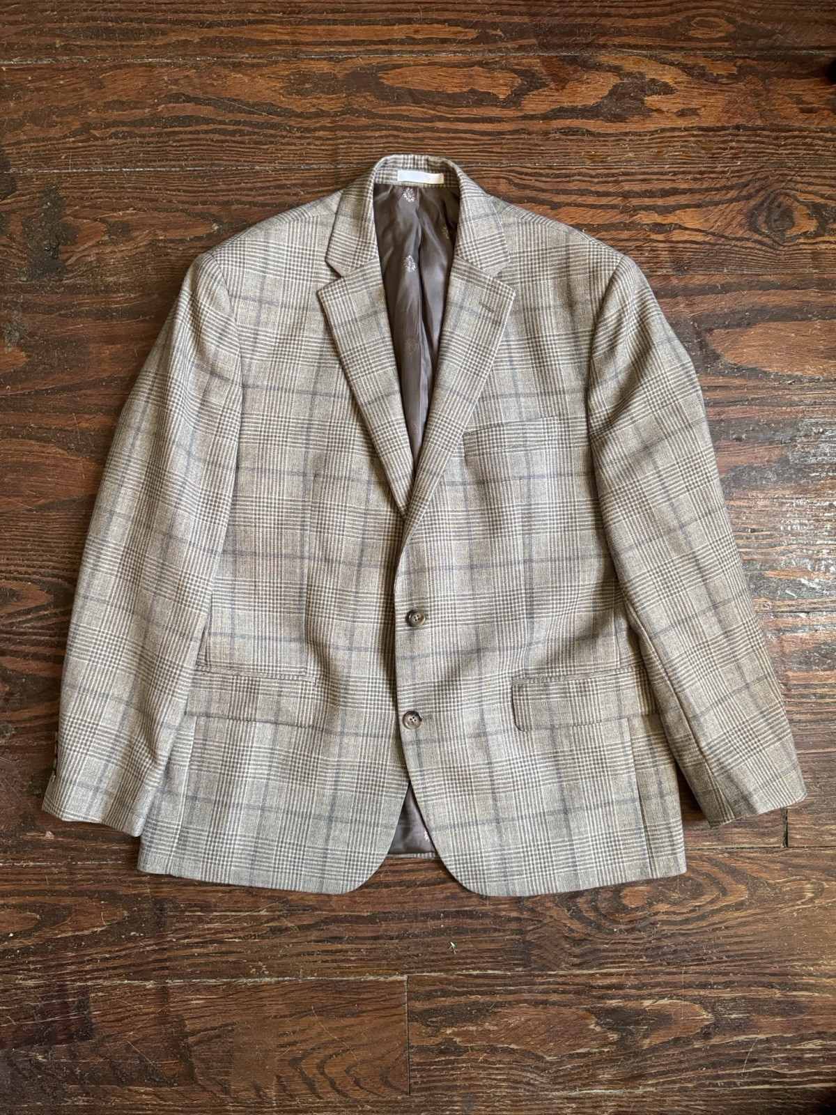 Lauren Ralph Lauren Men’s Plaid Blazer in Tan and Brown 44R