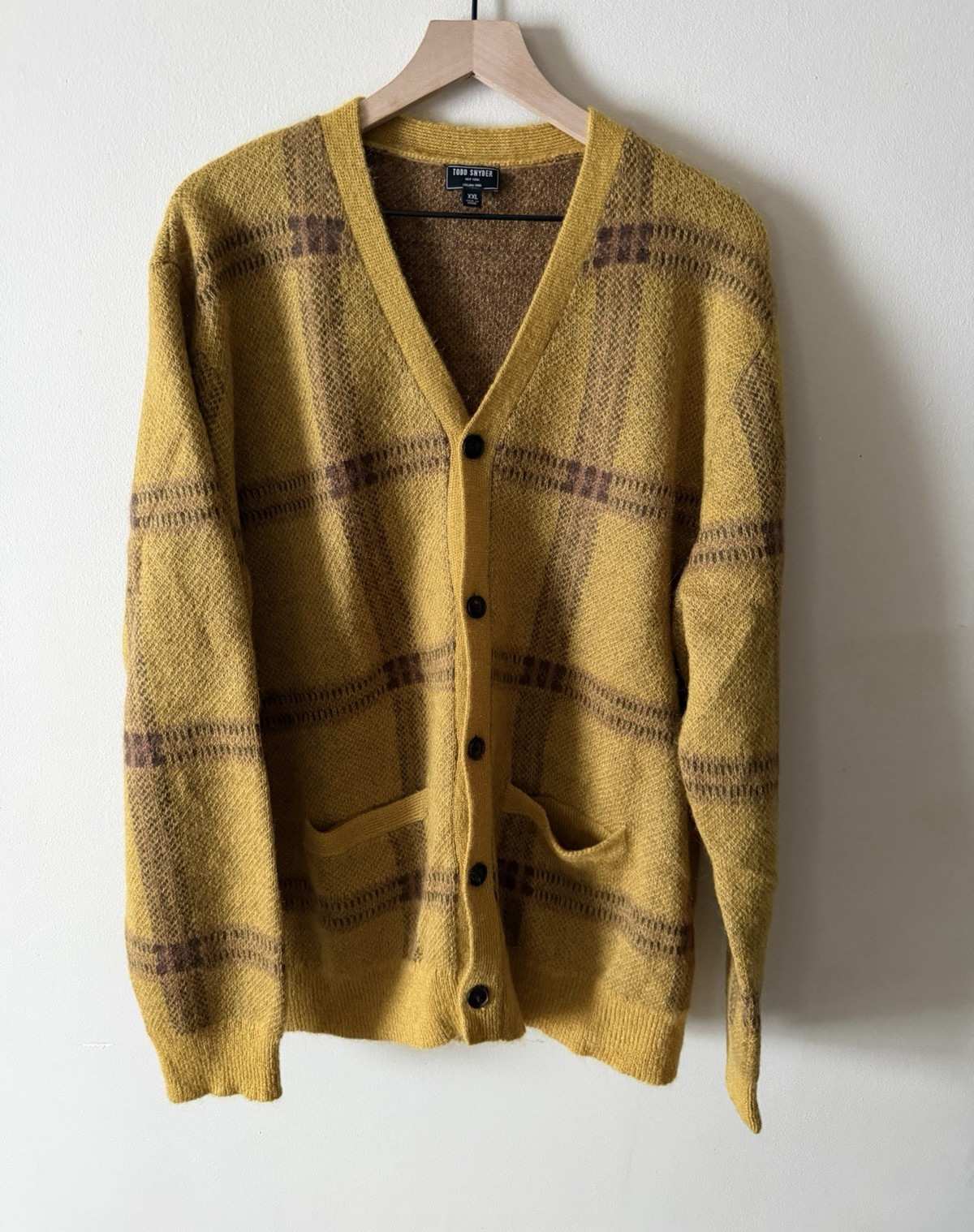Todd Snyder Plaid Mohair Cardigan. Size XXL. New without tags